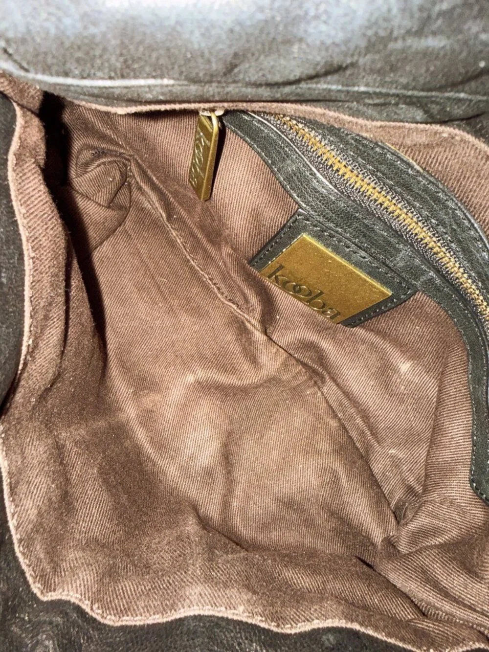 Kooba slouchy black leather clutch Y2K
